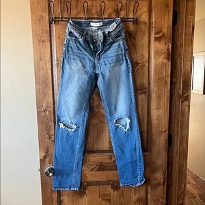 KanCan Women's Blue Straight Leg Jeans